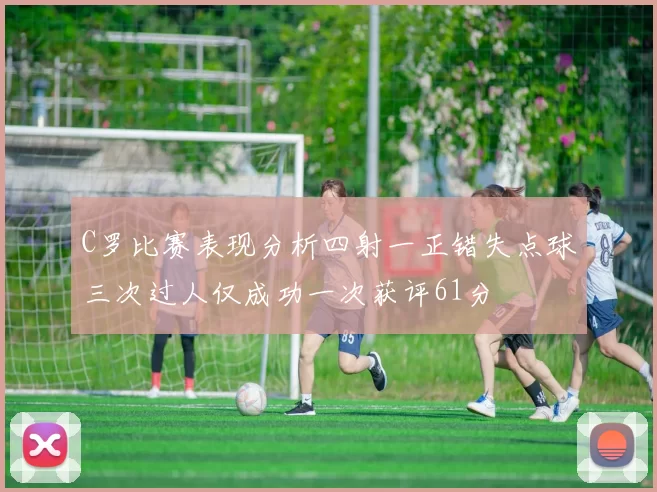 C罗比赛表现分析四射一正错失点球三次过人仅成功一次获评61分